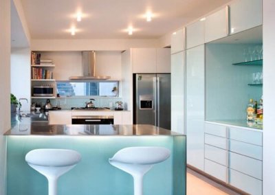 small home kitchen and seating